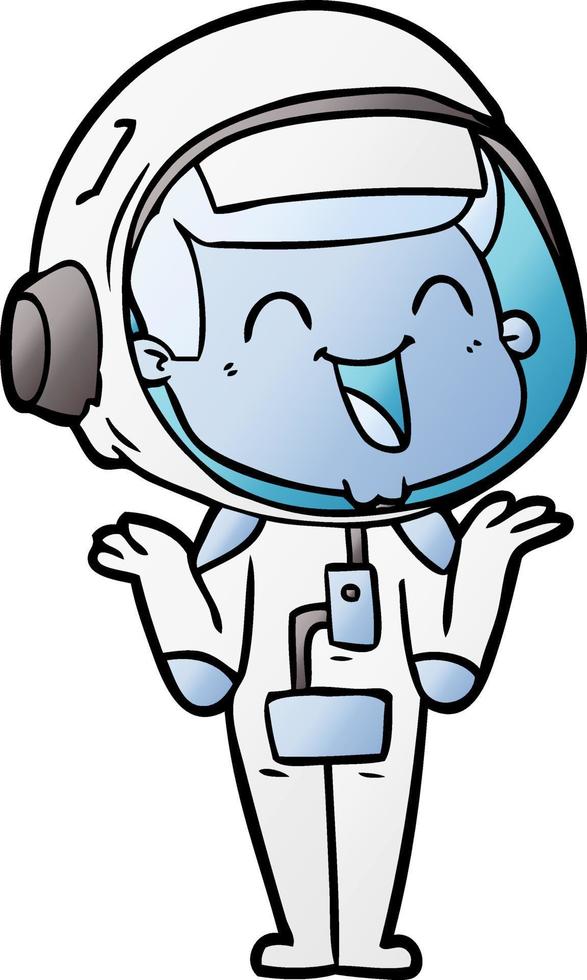 happy cartoon astronaut vector
