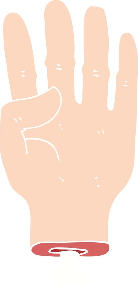 flat color illustration of hand vector