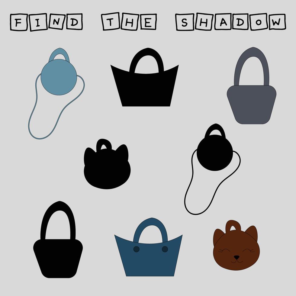 Find the correct shadow. Educational game for children. vector