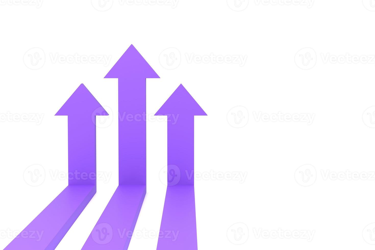 purple arrows rising on the wall, growth chart or graph investment - booming economic growth breaking record photo