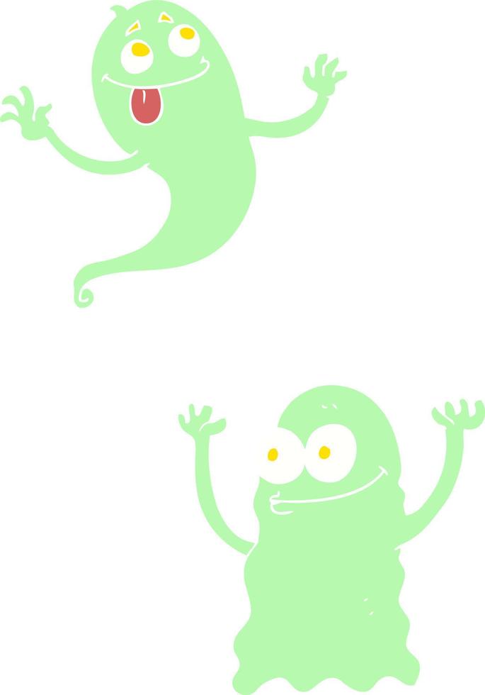 flat color illustration of ghosts vector