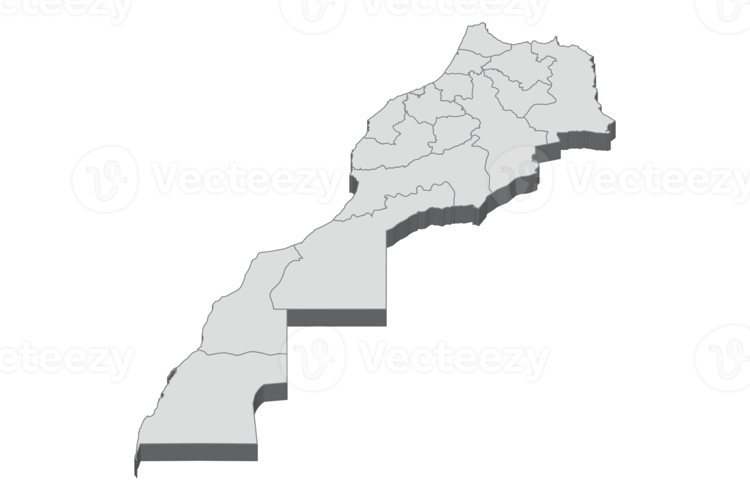 3D map illustration of Morocco png