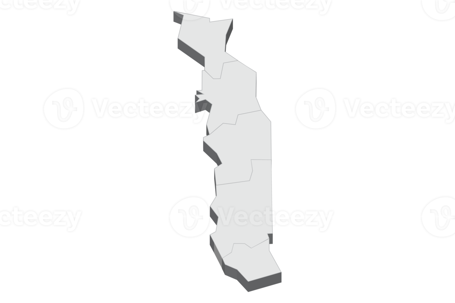 Ilustración de mapa 3d de togo png