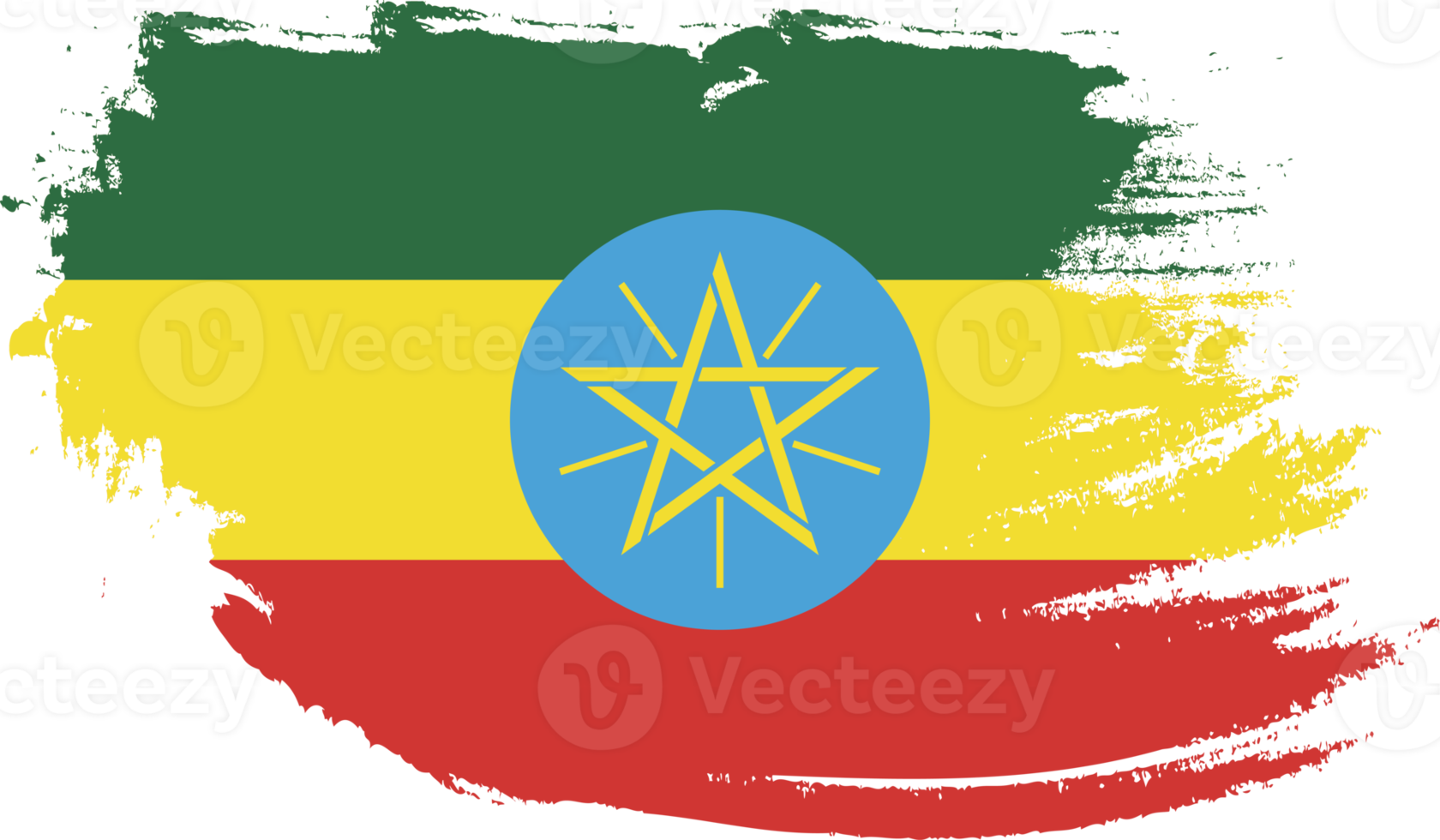 Ethiopia flag with grunge texture png