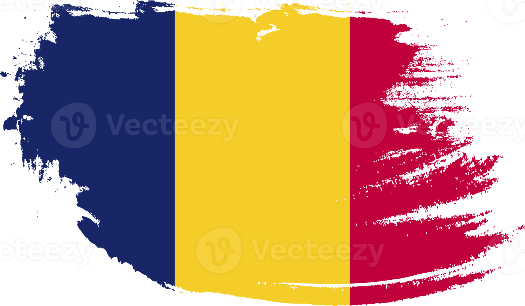 bandera de chad con textura grunge png