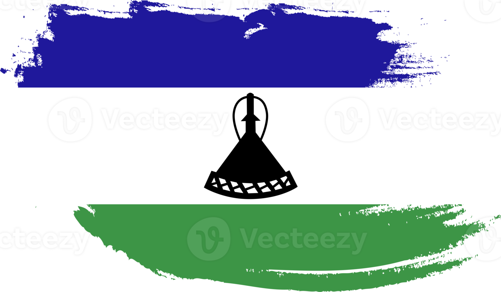 Lesotho flag with grunge texture png