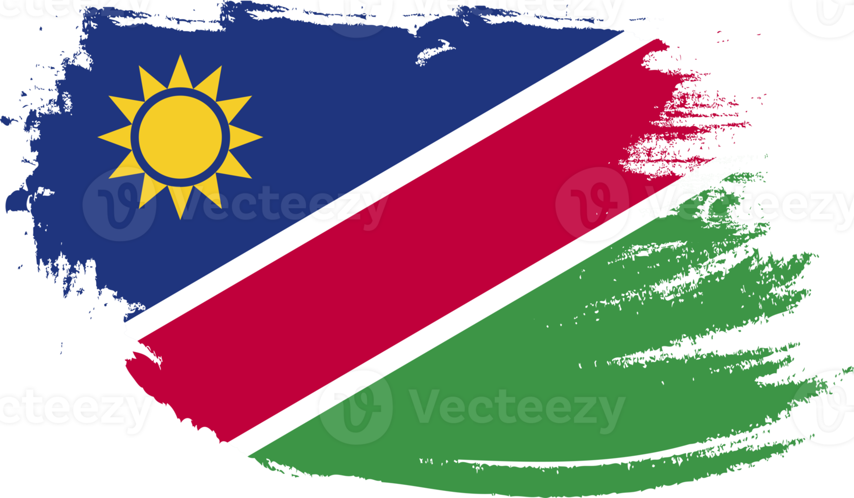 Namibia flag with grunge texture png