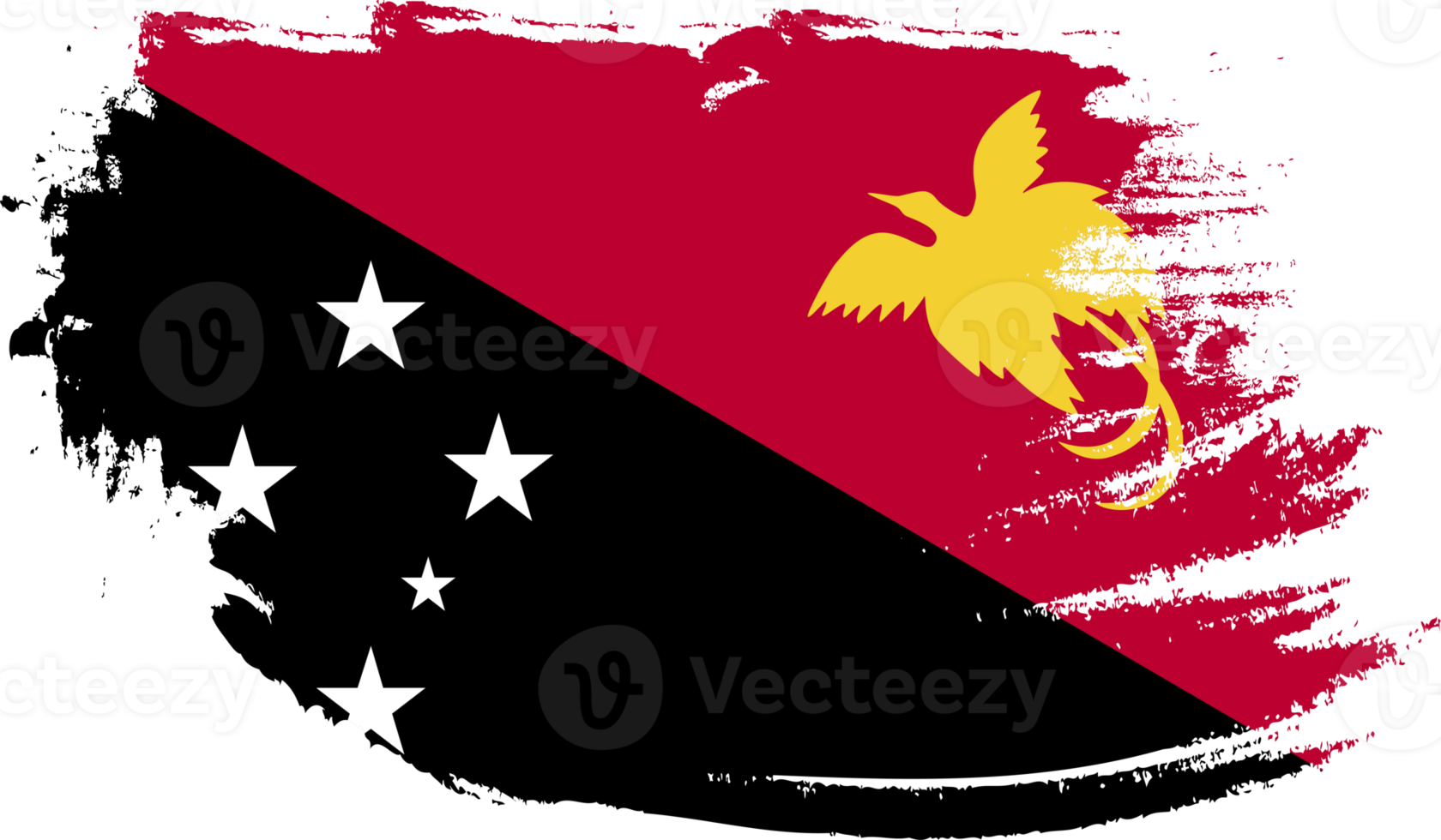 Papua New Guinea flag with grunge texture png