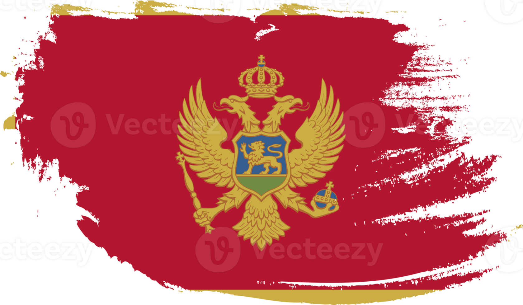 Montenegro flag with grunge texture png