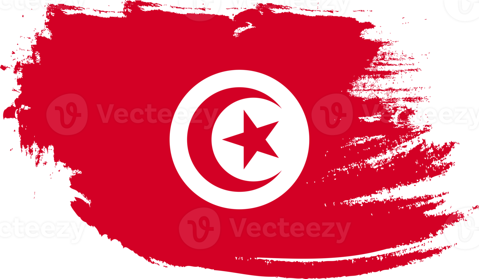 Tunisia flag with grunge texture png