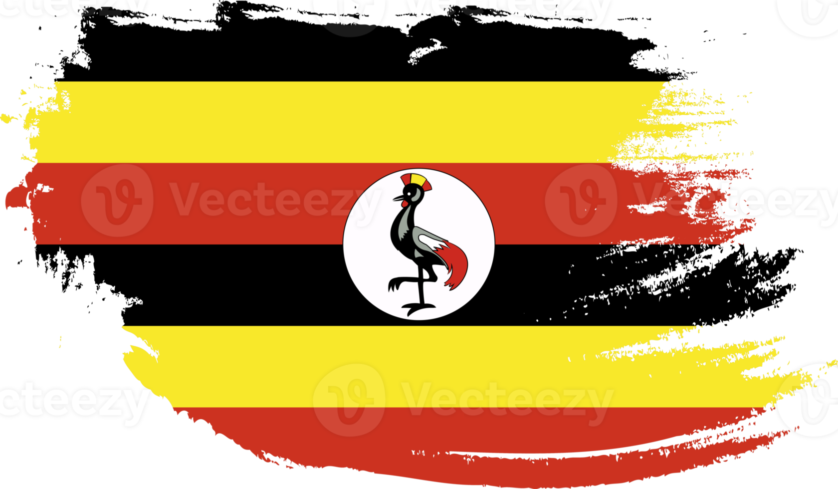 Uganda flag with grunge texture png