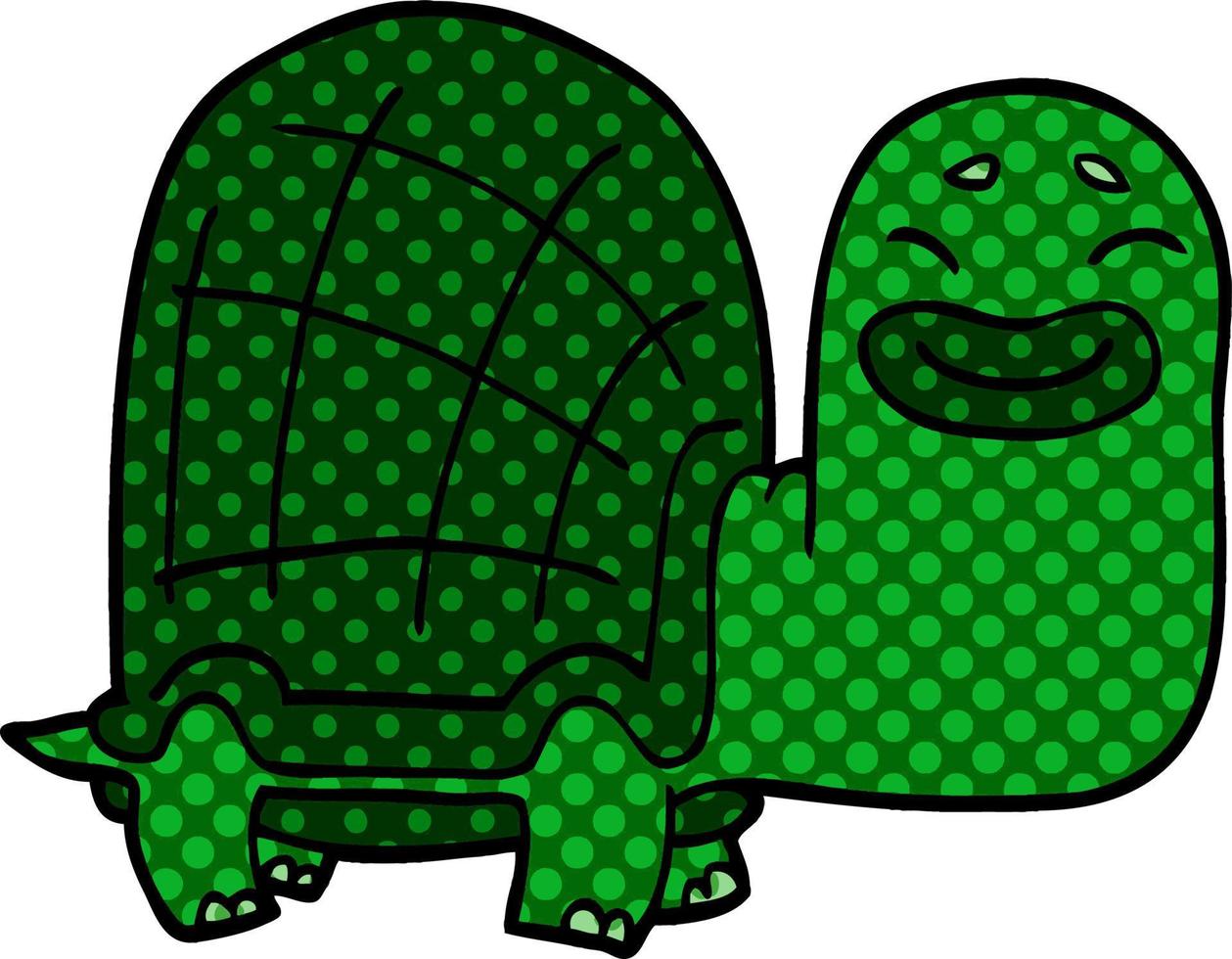 cartoon doodle happy turtle vector