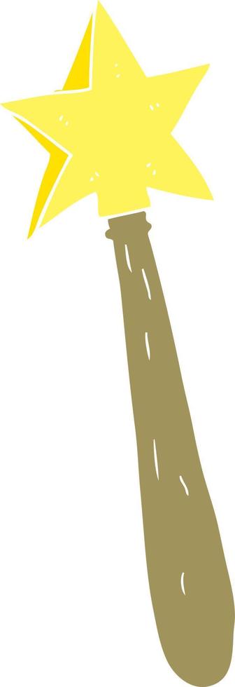 flat color illustration of magic wand vector