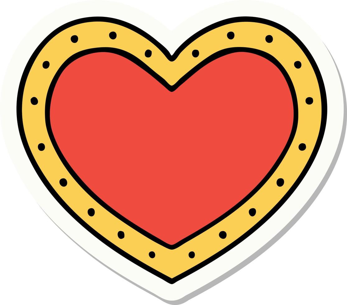 sticker of tattoo in traditional style of a heart vector