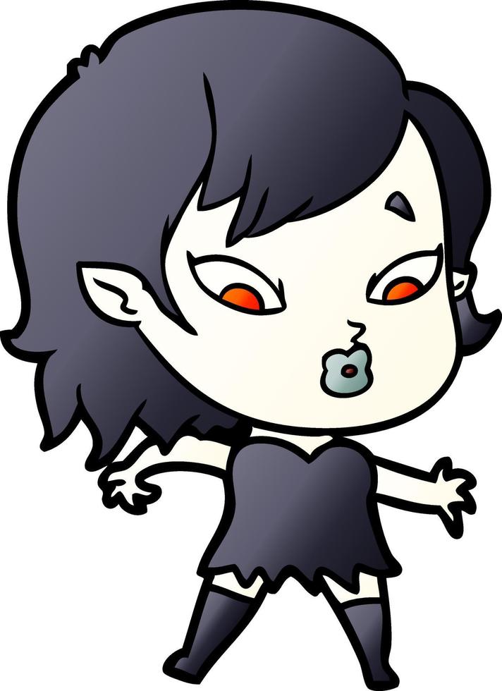 cute cartoon vampire girl vector