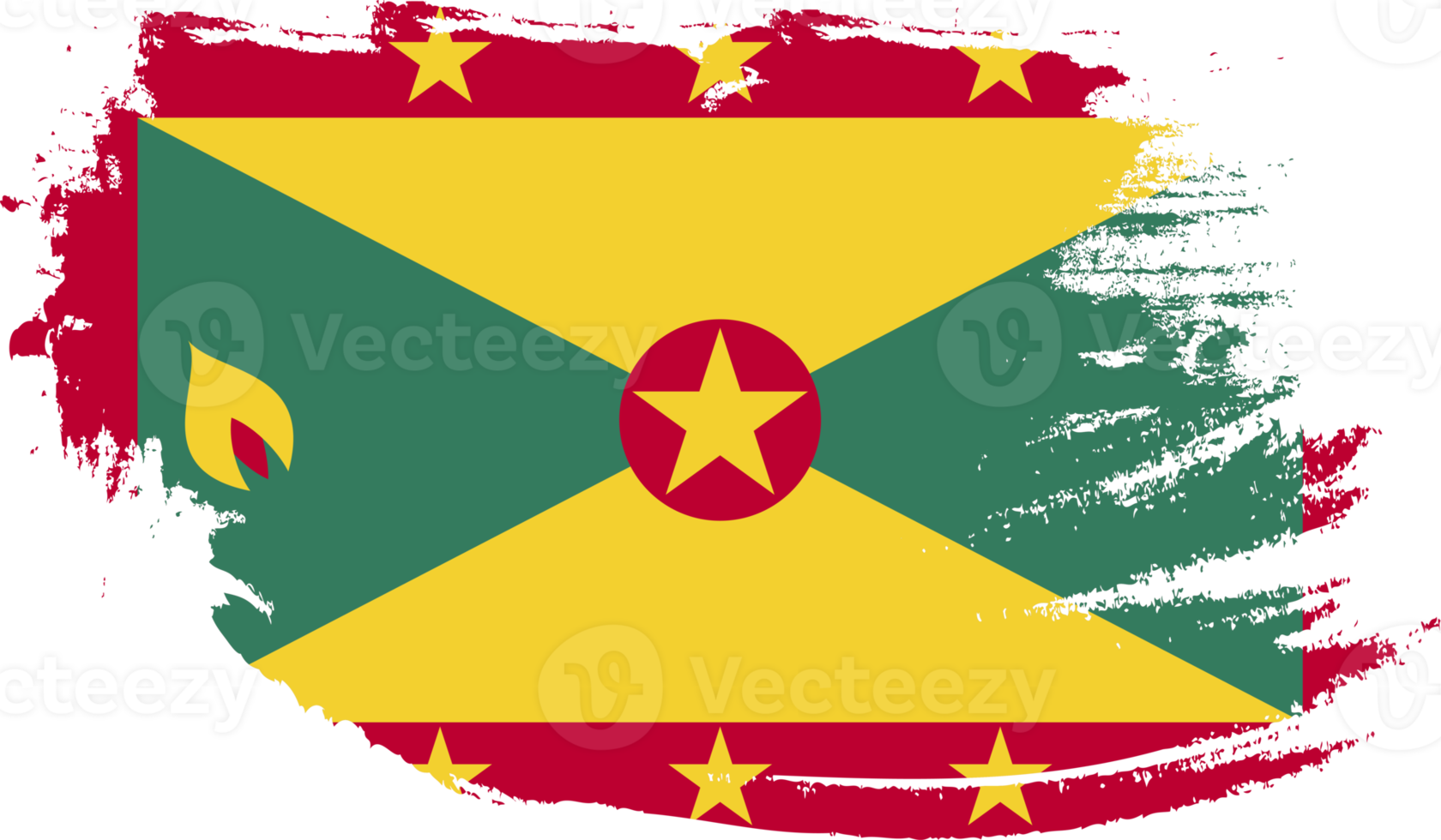 Grenada flag with grunge texture png