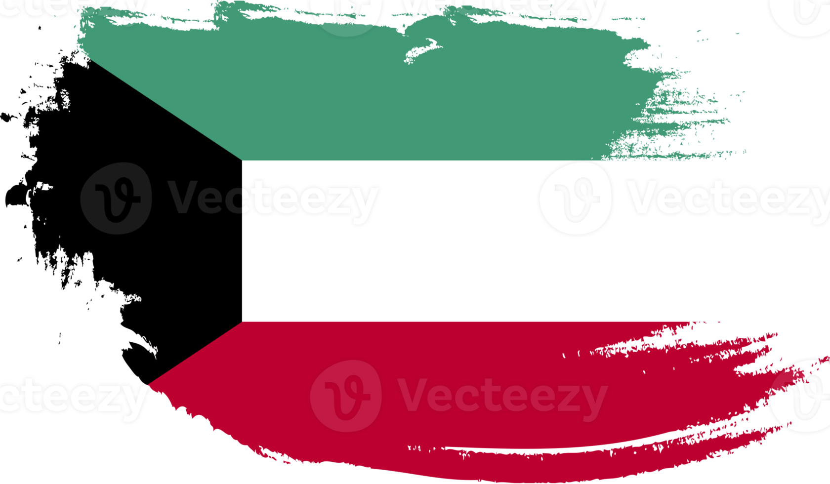 Kuwait flag with grunge texture png