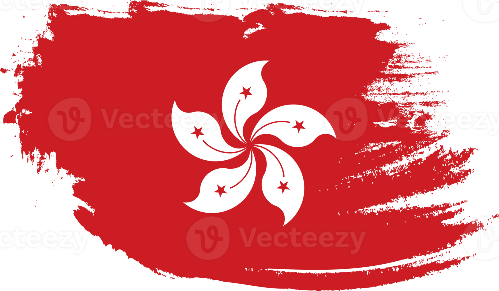 Hong Kong flag with grunge texture png