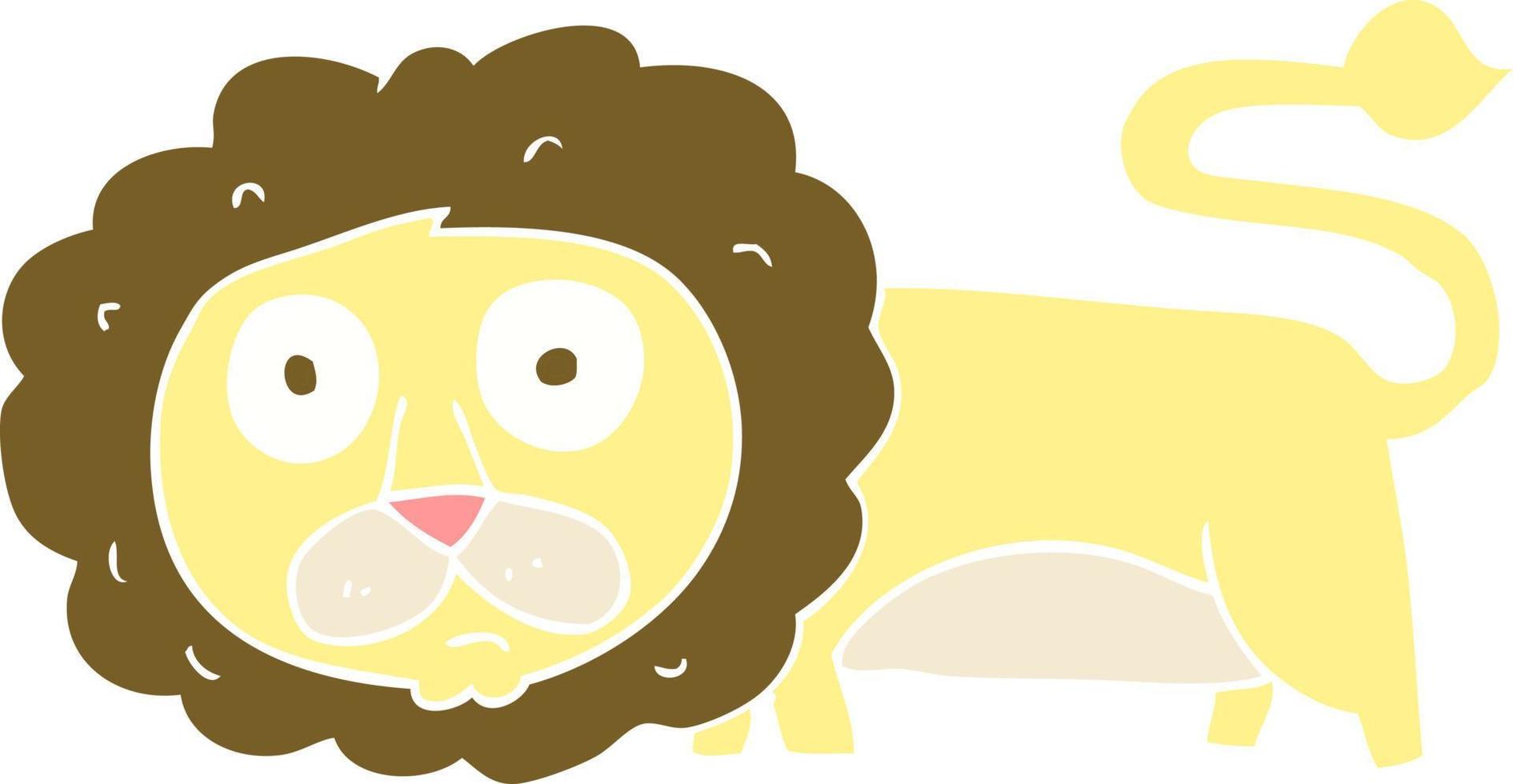 flat color illustration of lion vector