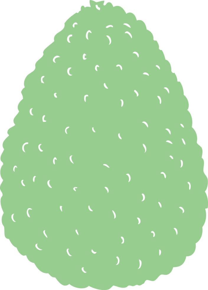 flat color illustration of avocado vector