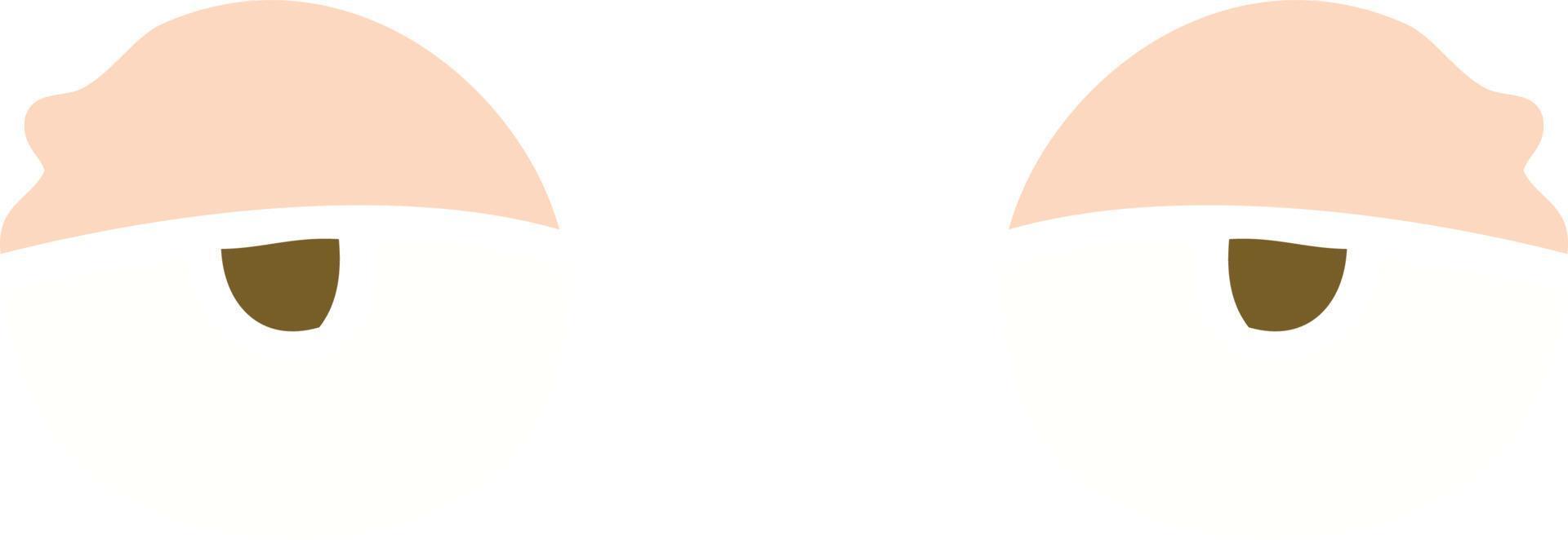 flat color illustration of tired eyes vector