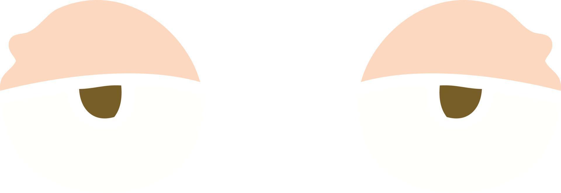 flat color illustration of tired eyes vector