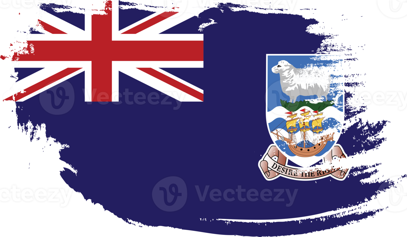 Falkland Islands flag with grunge texture png