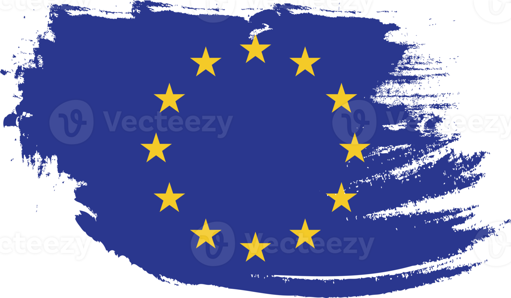 European Union flag with grunge texture png
