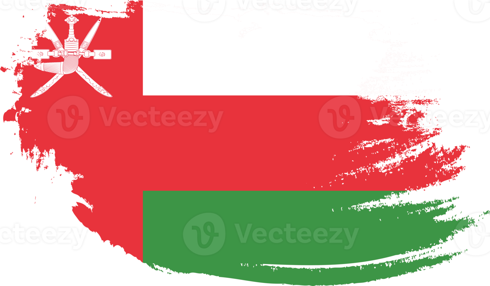 Oman flag with grunge texture png