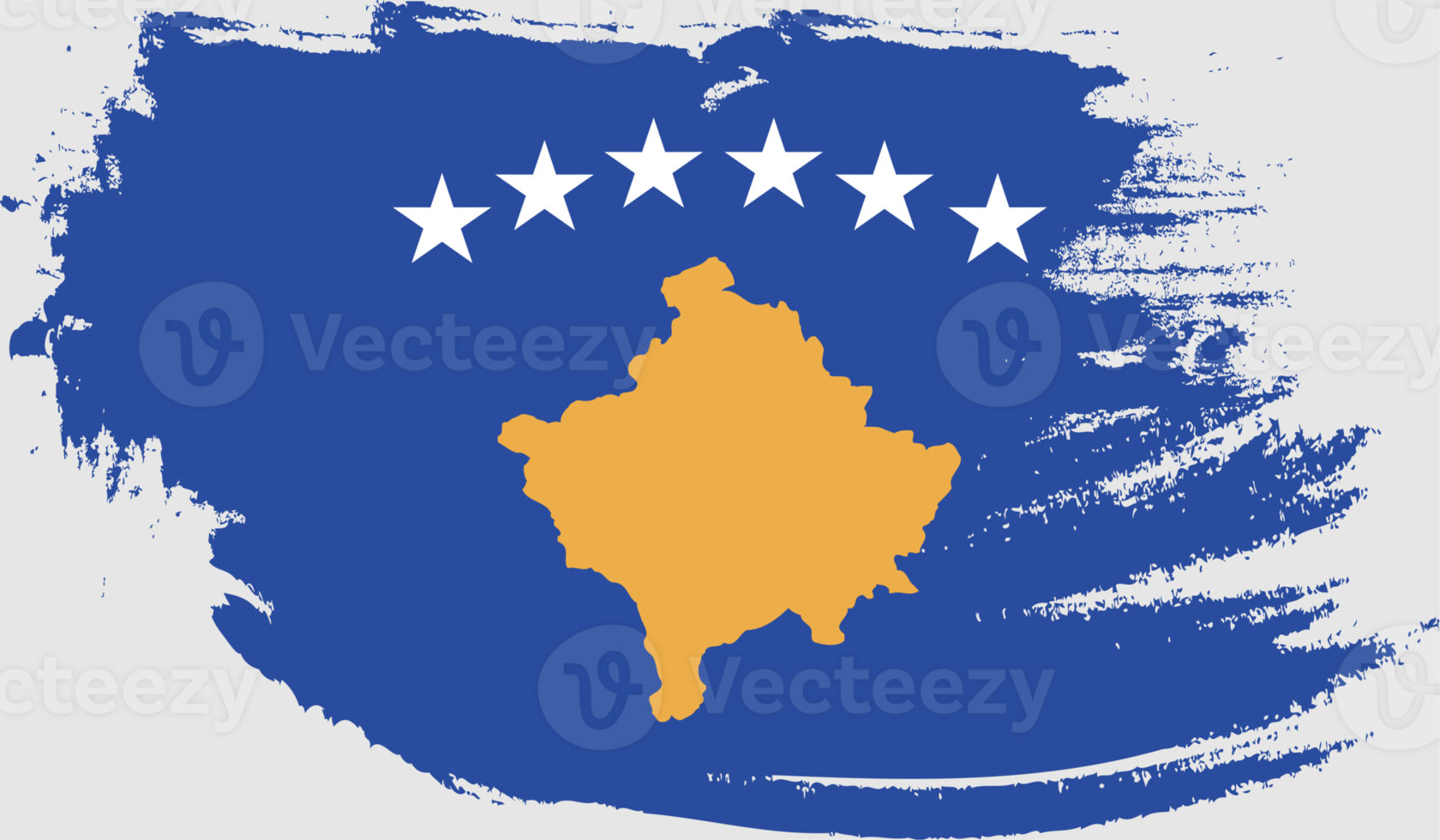 Kosovo flag with grunge texture png