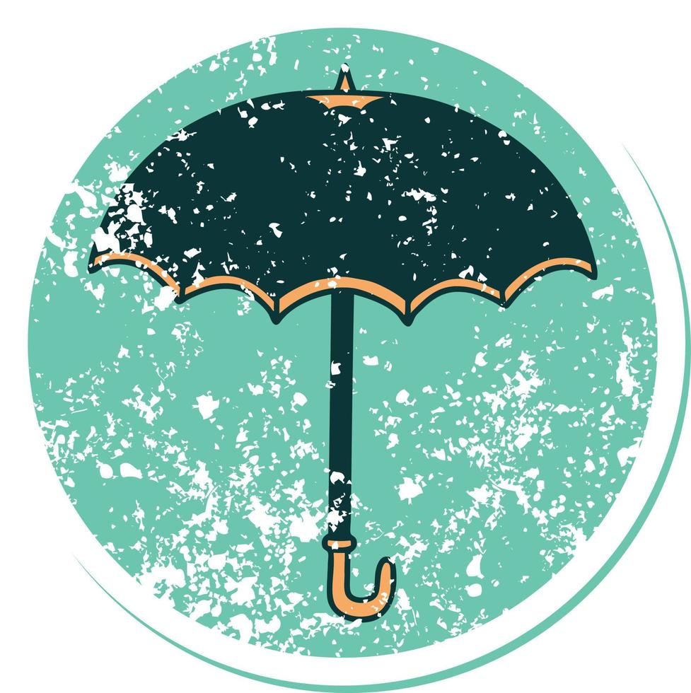 iconic distressed sticker tattoo style image of an umbrella vector