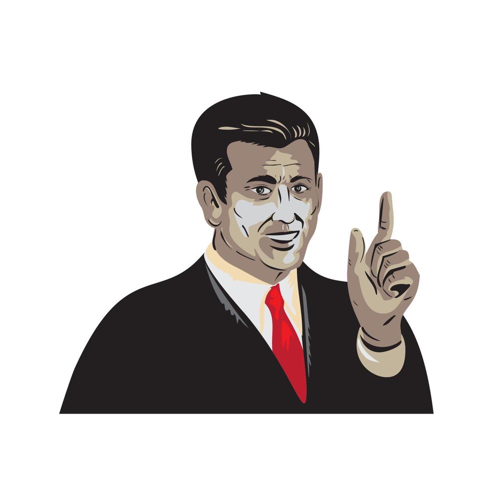 Businessman Pointing Up WPA vector