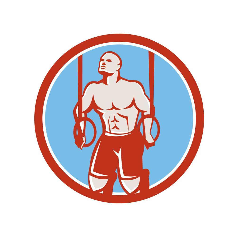 Cross-fit Ring Dip Circle Retro vector