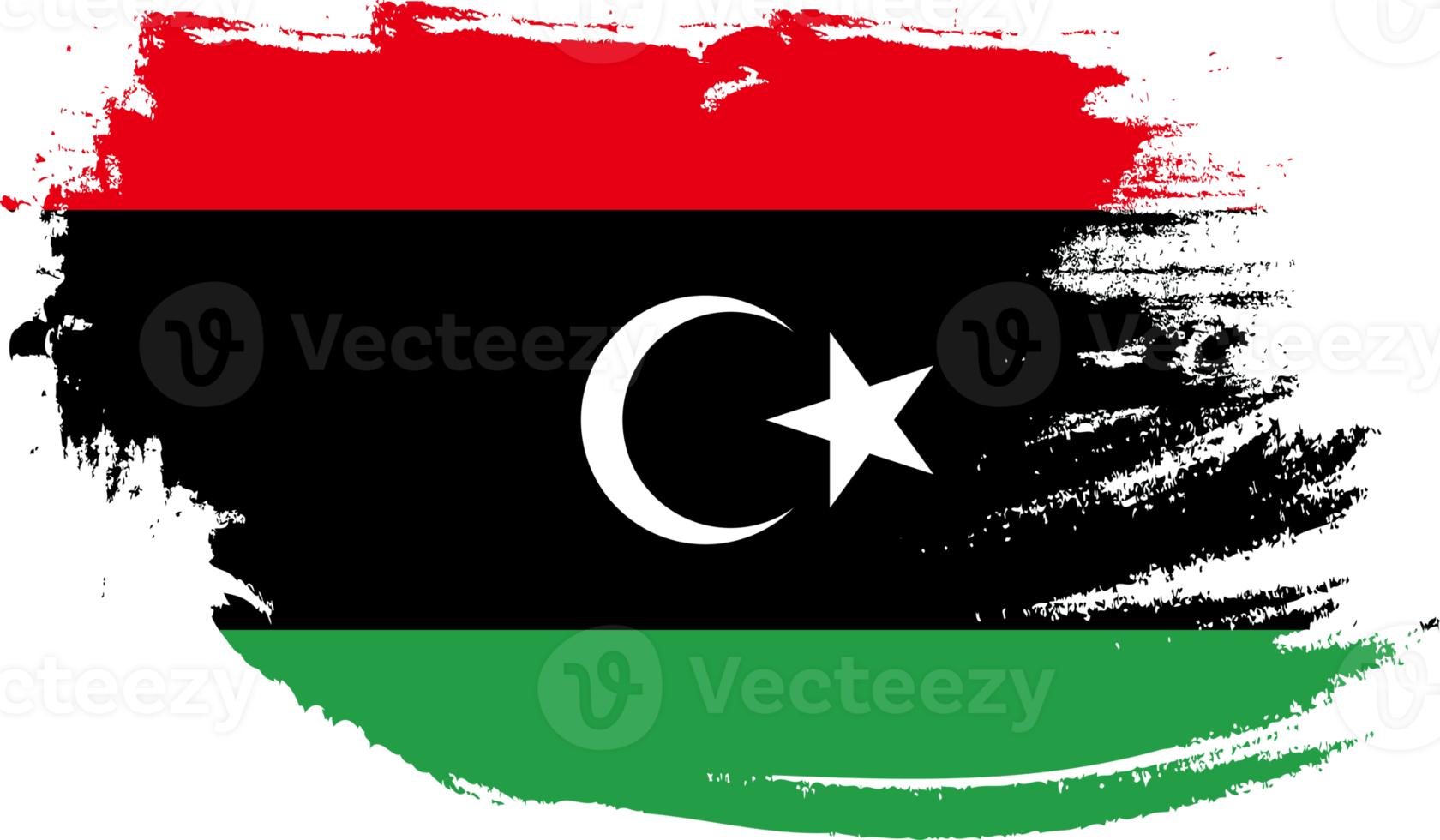 Libya flag with grunge texture png