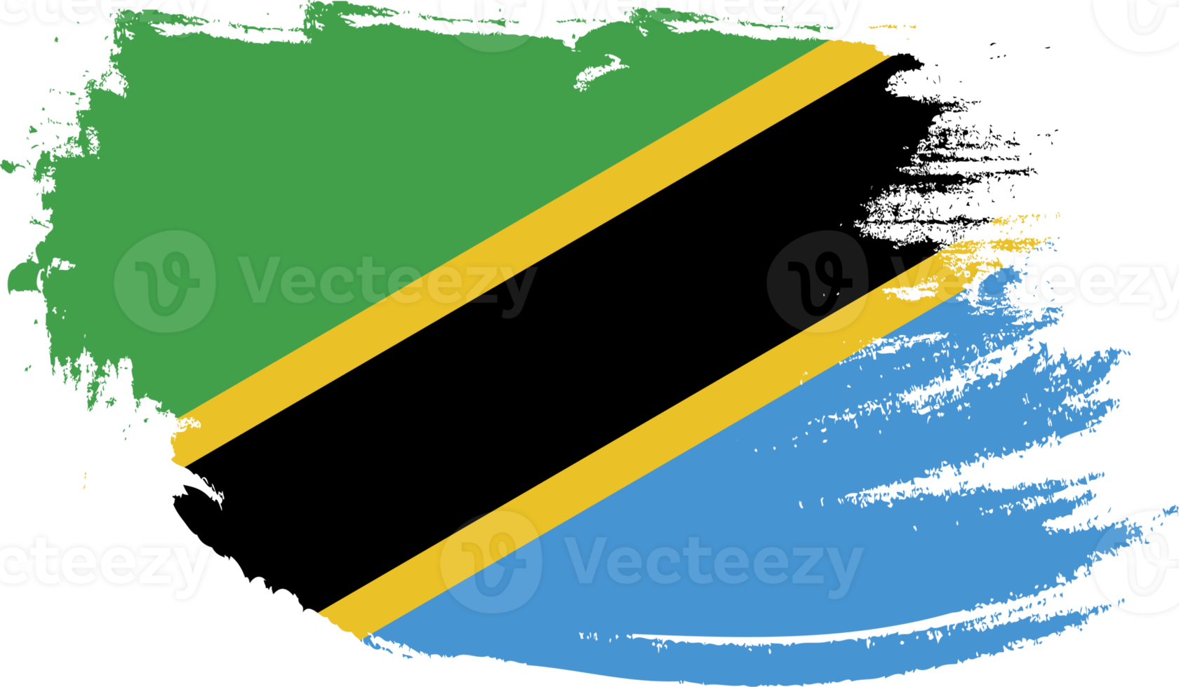 Tanzania flag with grunge texture png