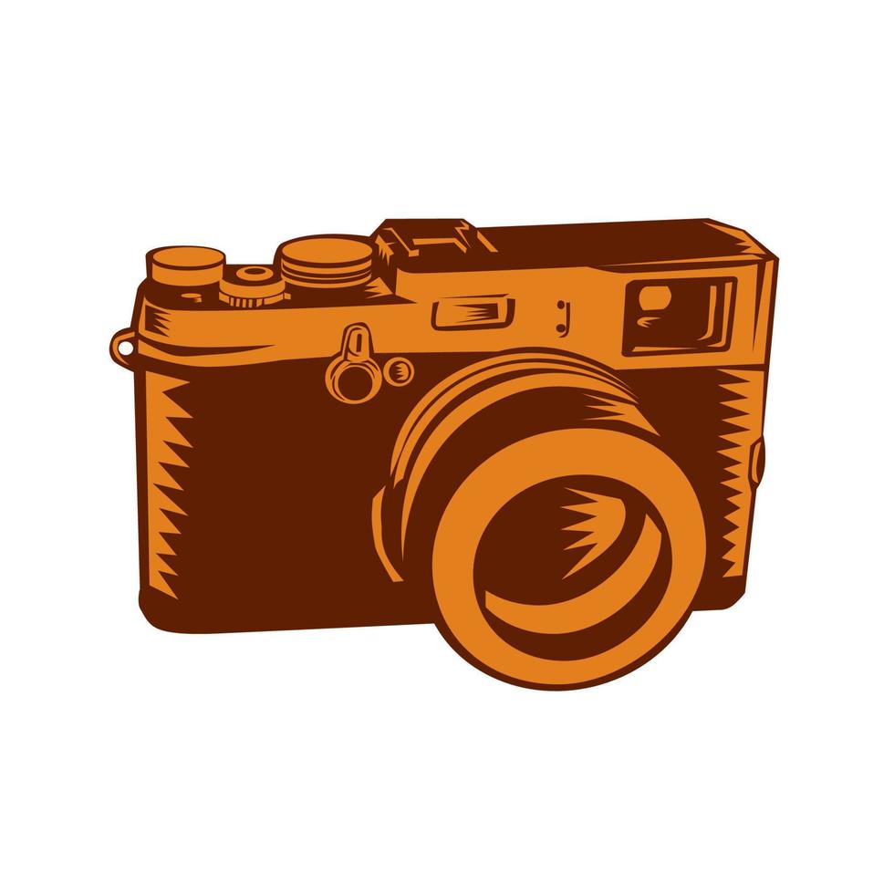 cámara de 35 mm xilografía vintage vector
