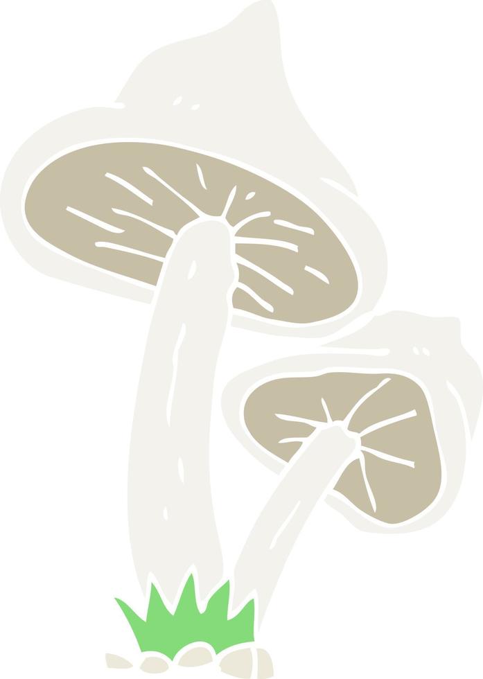 flat color illustration of mushroom vector