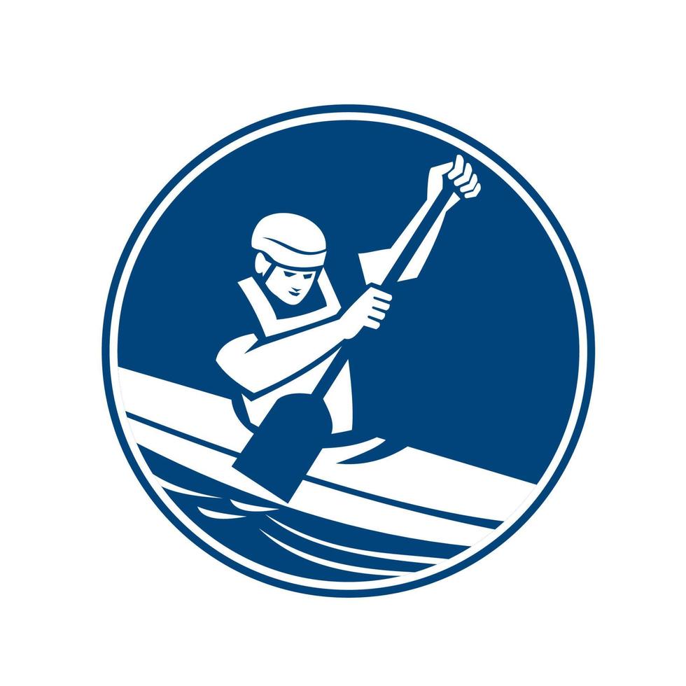 Canoe Slalom Circle Icon vector