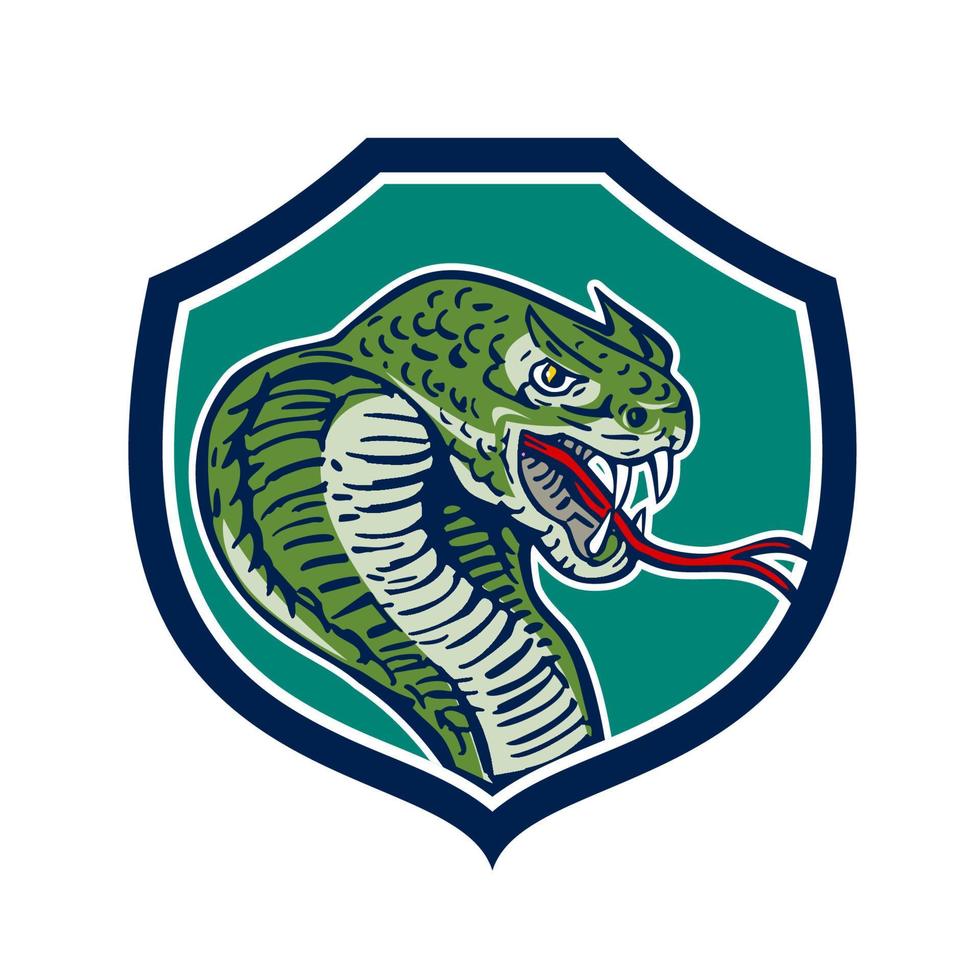 Cobra Viper Snake Shield Retro vector