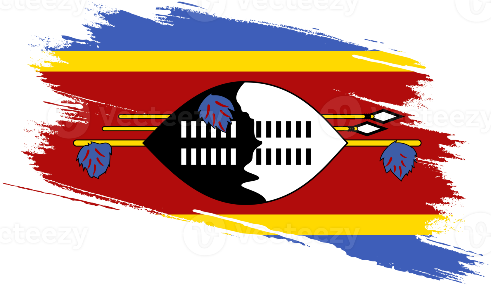 Eswatini-Swasiland-Flagge mit Grunge-Textur png