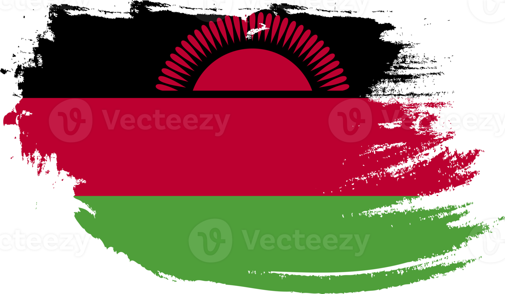 Malawi flag with grunge texture png