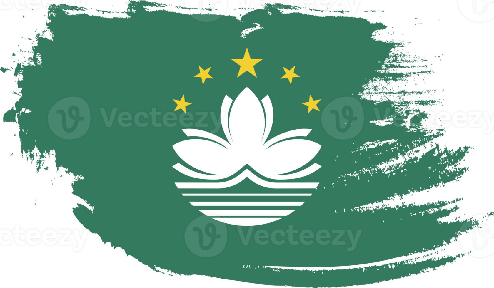 Macau flag with grunge texture png