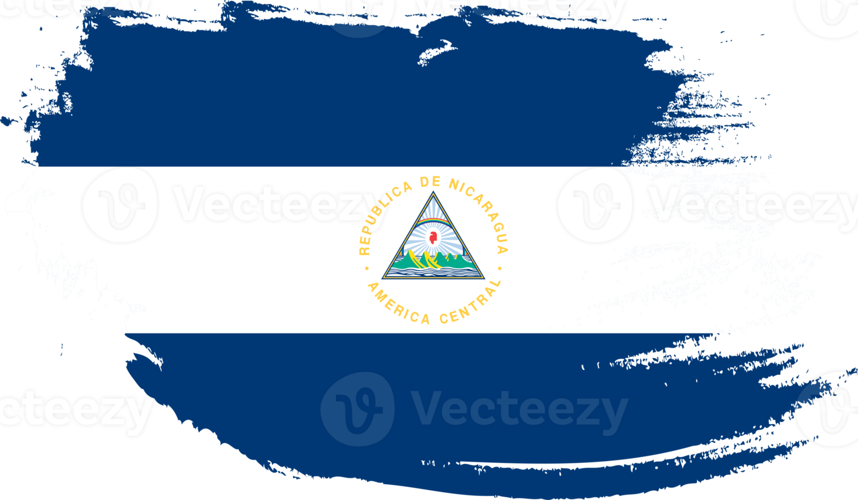 Nicaragua flag with grunge texture png