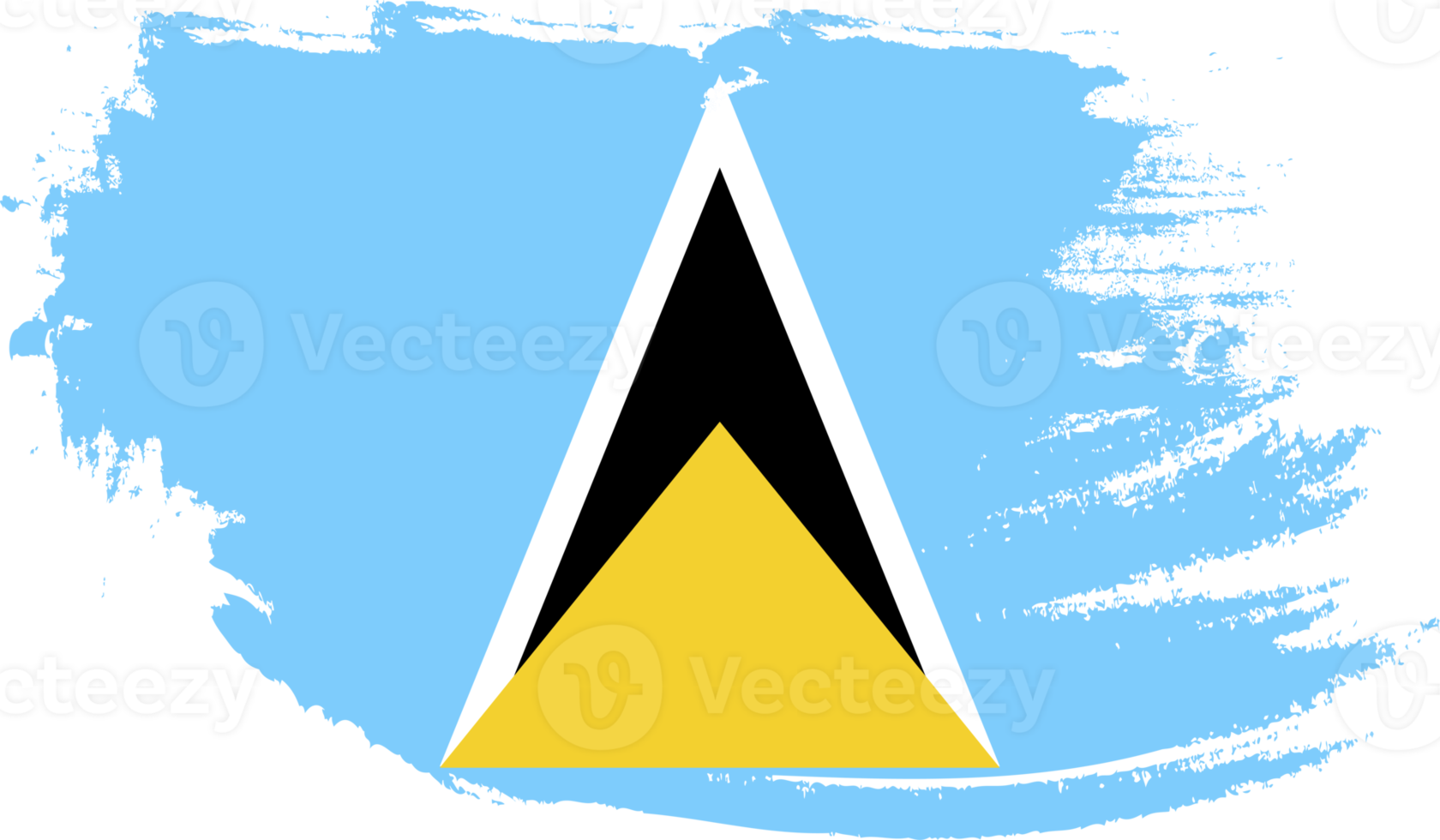 Saint Lucia flag with grunge texture png