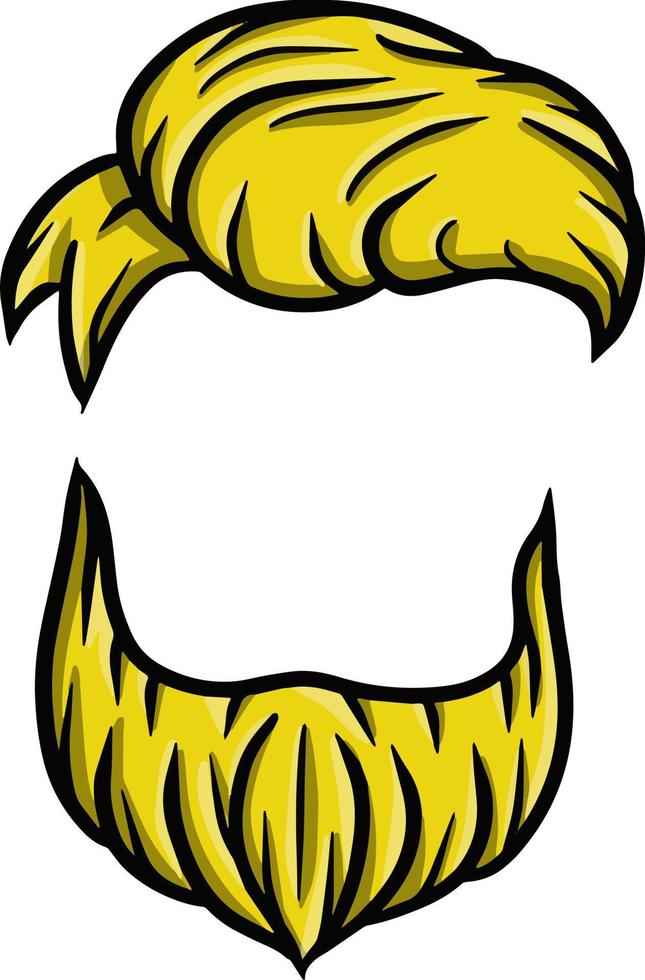 corte de pelo de los hombres de moda. elemento de hipster de cabeza y cara. dibujos animados de chico de pelo dibujado a mano. moda y estilo. logotipo de la barbería. pelo y barba vector