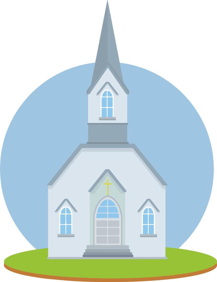 Religion Clipart-church building with steeple and trees vector illustration  clip