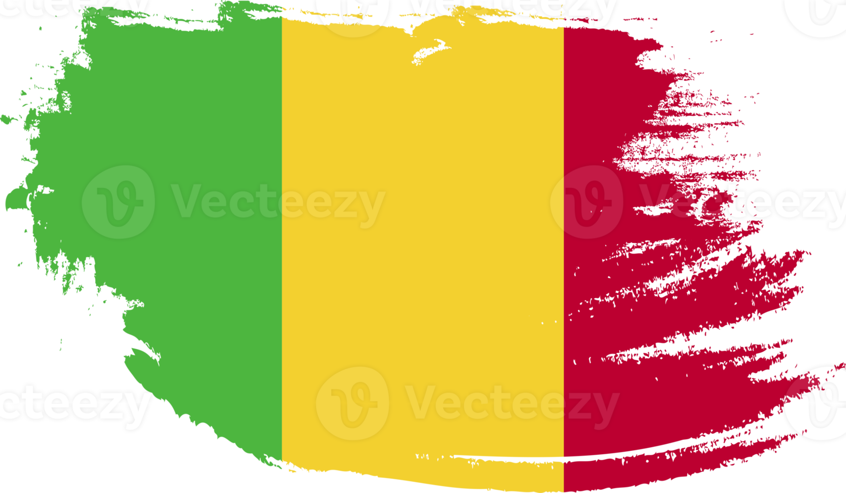 Mali flag with grunge texture png