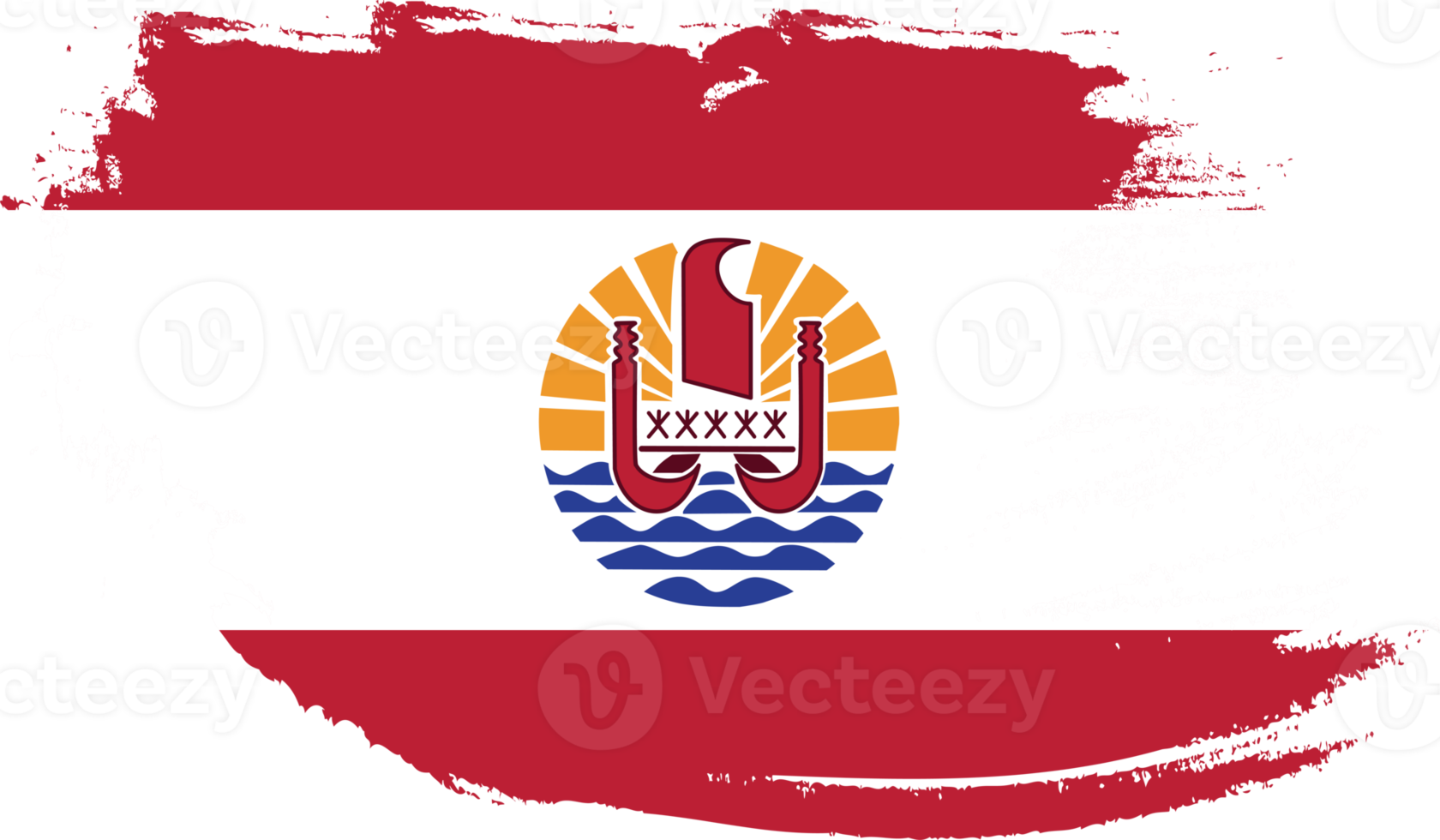 Französisch-Polynesien-Flagge mit Grunge-Textur png