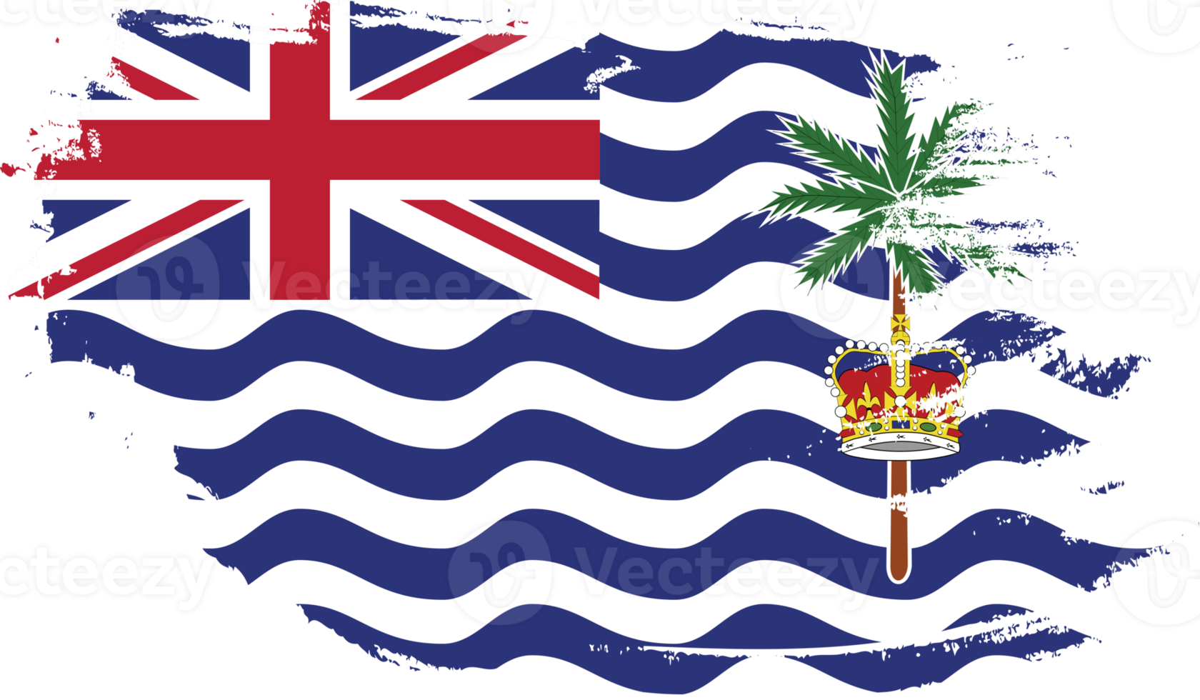 bandera del territorio británico del océano índico con textura grunge png