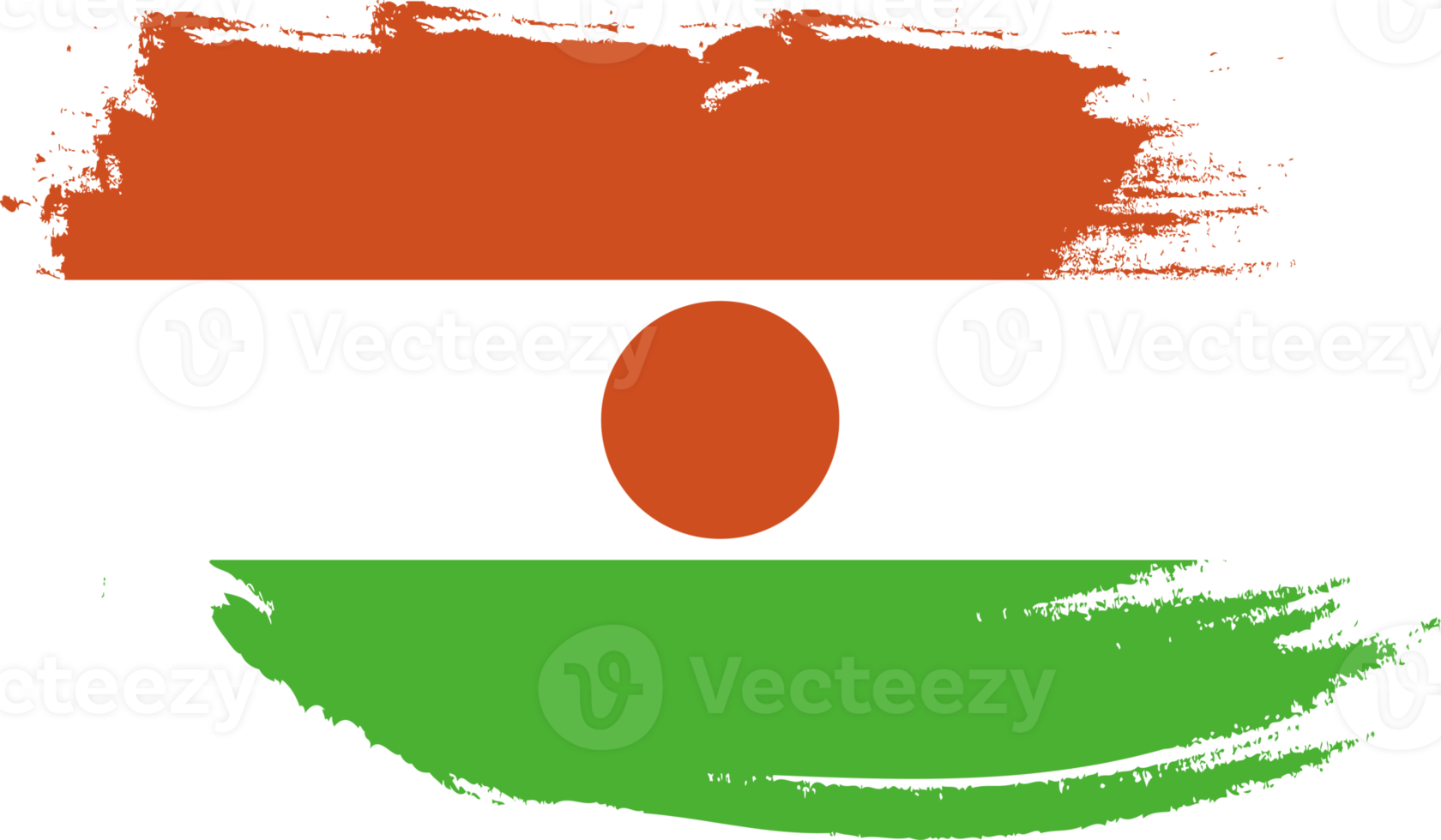 Niger flag with grunge texture png